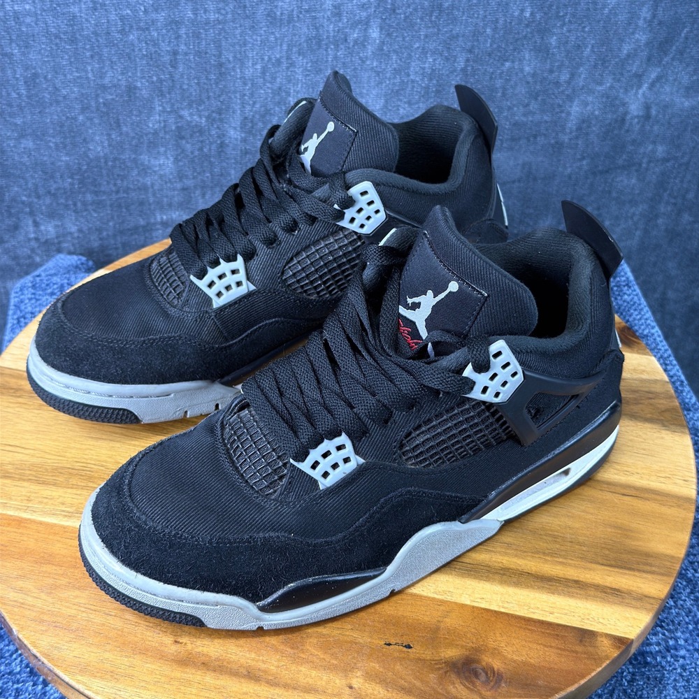 Nike Air Jordan 4 Retro SE Black Canvas DH7138-006 Mens Size 7.5 Wmns 9 Box